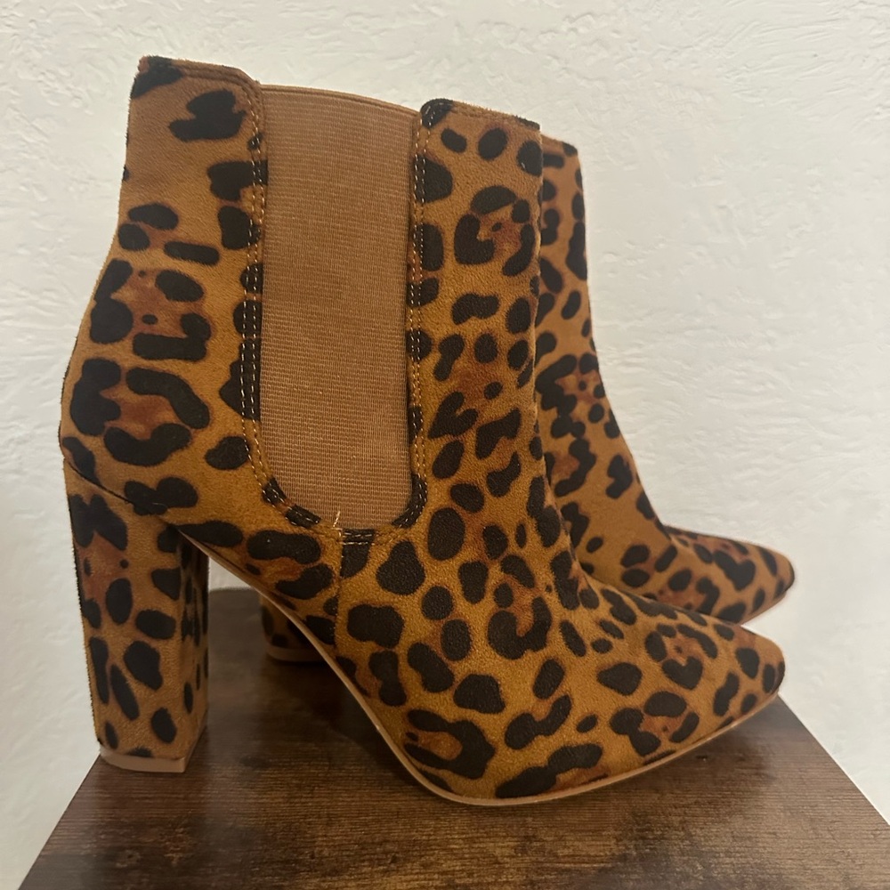 Leopard Print Ankle Boots